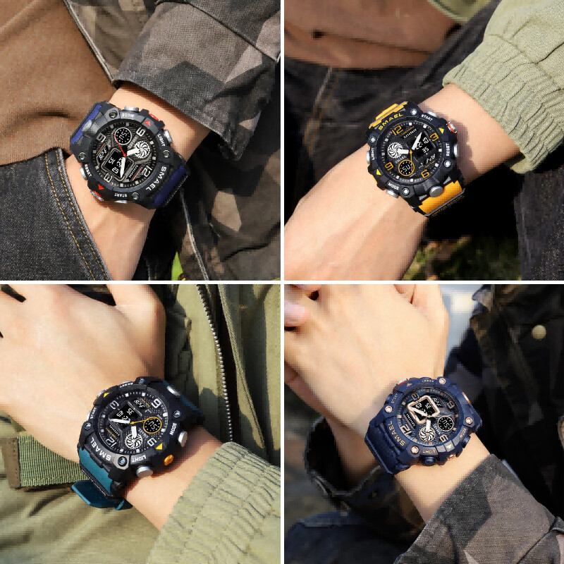 SMAEL Kvarts Kellad Meeste Veekindlus 50 M Sport Wist Kellad Meeste Mood Meeste Elektrooniline Kell Stopper Luminous 8055