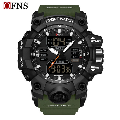 OFNS Top 6126 Нов стъпков калориметър с един екран Електронен часовник Минималистичен нощна светлина Водоустойчив спортен мъжки кварцов часовник