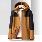 Muškarci, par, vanjska jakna s kapuljačom, odvojiva vanjska odjeća, prozračna jakna dugih rukava, zelena ljubičasta planinarska jakna, velika veličina za djevojke: 5xl 6xl