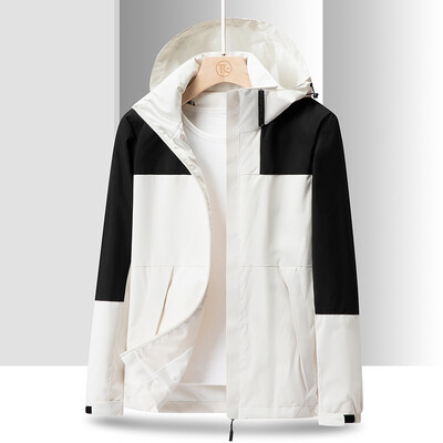 Muškarci, par, vanjska jakna s kapuljačom, odvojiva vanjska odjeća, prozračna jakna dugih rukava, zelena ljubičasta planinarska jakna, velika veličina za djevojke: 5xl 6xl