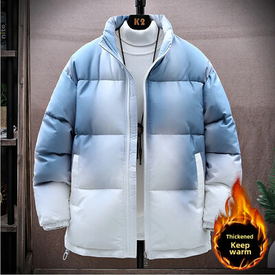 Novi muški pamučni kaput jesen/zima 2023. Prošivena ležerna kućna odjeća Topla pufer jakna Široka gornja jakna