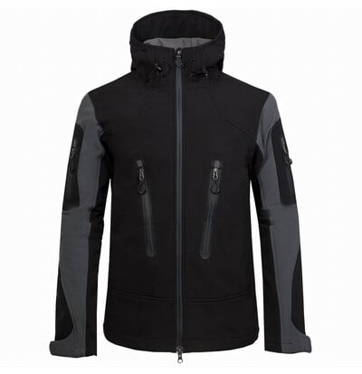 Jachetă de drumeție TRVLWEGO-Softshell pentru bărbați, căptușită cu fleece, impermeabilă, rezistentă la vânt, îmbrăcăminte exterioară ușoară, cu fermoar complet, haină pentru ciclism, de lucru, de camping