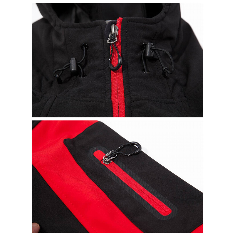 Jachetă de drumeție TRVLWEGO-Softshell pentru bărbați, căptușită cu fleece, impermeabilă, rezistentă la vânt, îmbrăcăminte exterioară ușoară, cu fermoar complet, haină pentru ciclism, de lucru, de camping