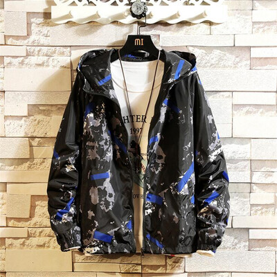 Proljeće Jesen Muška bomber jakna Modna ležerna široka kamuflažna vojna jakna s kapuljačom dugih rukava Muška vjetrovka Gornja odjeća M-5XL