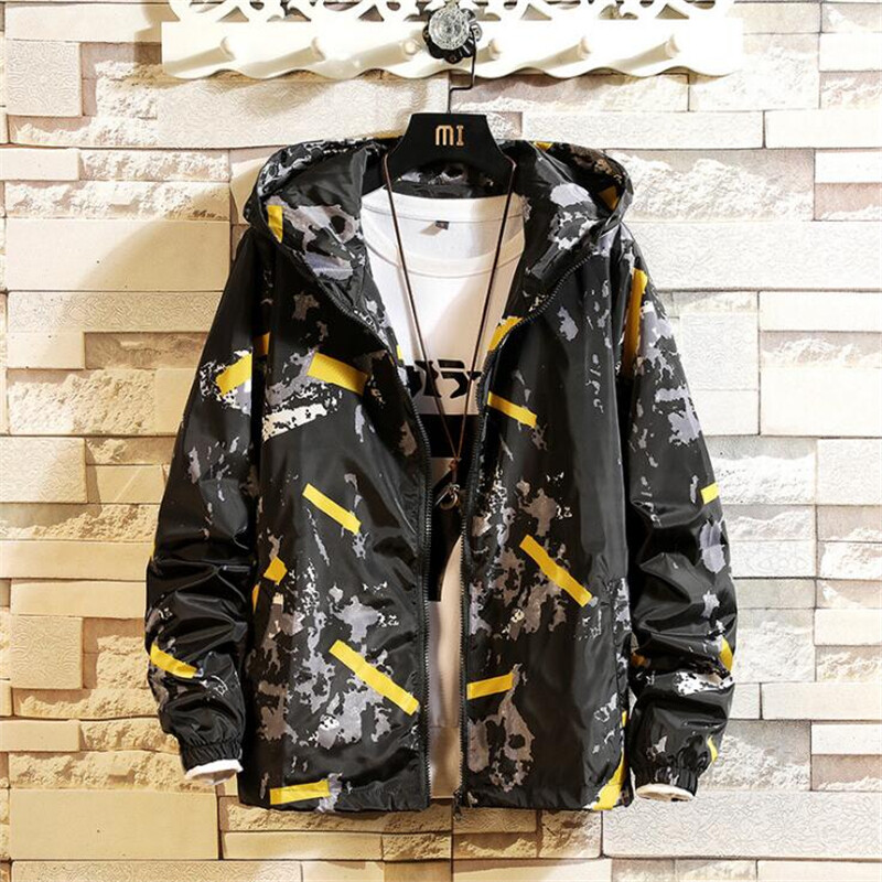 Proljeće Jesen Muška bomber jakna Modna ležerna široka kamuflažna vojna jakna s kapuljačom dugih rukava Muška vjetrovka Gornja odjeća M-5XL