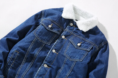 Meeste talvine sügisene teksajakk fliisist, paksust soojast teksast jakk ja mantel Truckeri jope meestele, suur suurus M-6XL