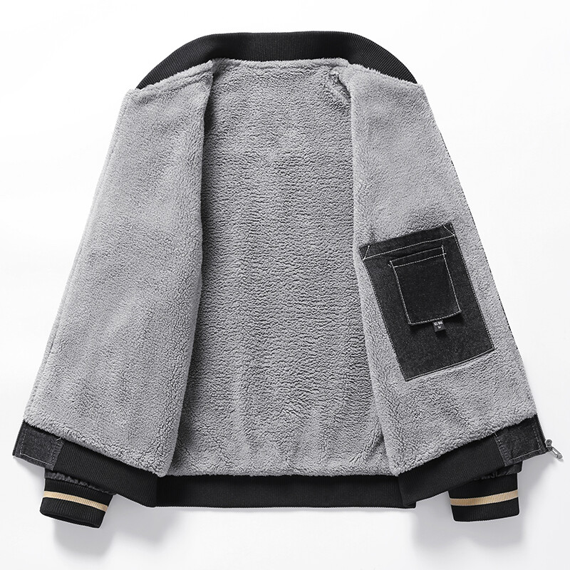 2023. aasta talvine meeste teksajakk, paks fliis, soojad mantlid, mood Klassikalised lahtised biker-teksad jakk Välirõivad meeste kauboirõivad