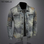 Ανδρικό ανοιξιάτικο τζιν μπουφάν φθινοπώρου Vintage πέτα Καλλιέργεια Cowboy παλτό Washed Distressed Casual Cargo Jackets Υψηλής ποιότητας Νέο