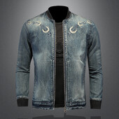 Visokokvalitetna modna sve-u-jednom traper jakna 2024. Zgodna trend ležerna potkova s vezom Vintage Boutique traper jakna