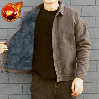 Muška traper jakna crna jednobojna muška traper kaputi jesenska moda G široka jeftina zimska gornja odjeća brza dostava velika veličina L