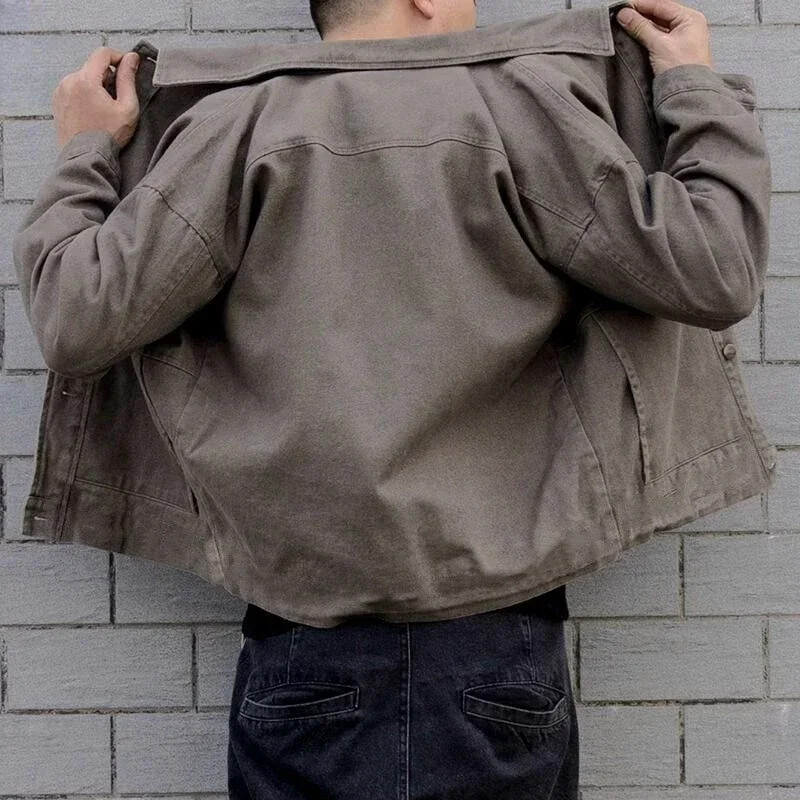 Muška traper jakna crna jednobojna muška traper kaputi jesenska moda G široka jeftina zimska gornja odjeća brza dostava velika veličina L