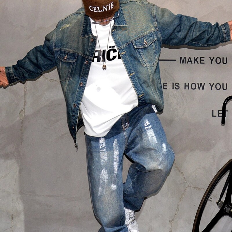 Američka vintage nošena traper jakna za mušku odjeću Japanska ulična jean jakna Visokokvalitetni Harajuku ležerni kaput Muški
