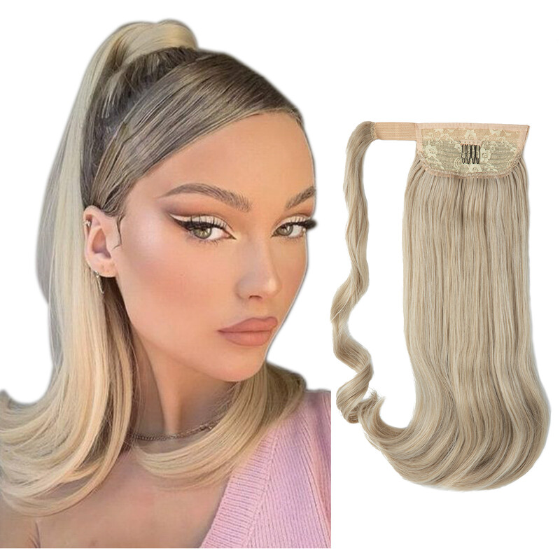 Prekogranična kopča za svilenu periku visoke temperature u konjskom repu duge kose za žene koja se vijuga prirodnim mikro-kovrčavim kemijskim vlaknima proizvođač lažnih konjskih repova na otvorenom