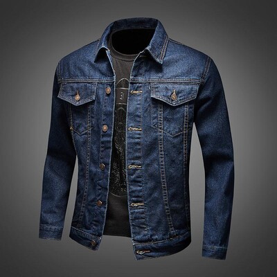 Jachete din denim Bărbați Bomber Casual Blugi subțiri Palton pentru bărbați Cargo Îmbrăcăminte scurtă Dimensiuni mari Îmbrăcăminte exterioară de iarnă la bord Vintage Trendy