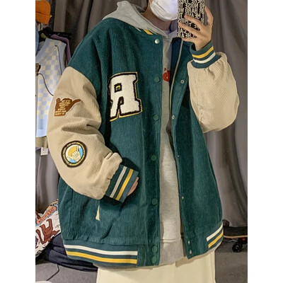 2023 Νέο ανοιξιάτικο φθινόπωρο αμερικανικό μπουφάν μπέιζμπολ για άνδρες Ins Trendy brand Corduroy Ανοιξιάτικο μπουφάν για ζευγάρια σε στυλ Χονγκ Κονγκ