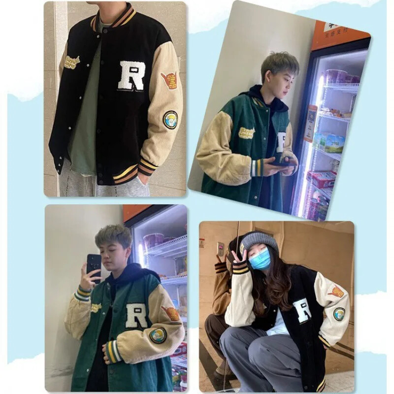 2023 Νέο ανοιξιάτικο φθινόπωρο αμερικανικό μπουφάν μπέιζμπολ για άνδρες Ins Trendy brand Corduroy Ανοιξιάτικο μπουφάν για ζευγάρια σε στυλ Χονγκ Κονγκ