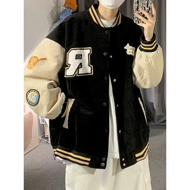 2023 Νέο ανοιξιάτικο φθινόπωρο αμερικανικό μπουφάν μπέιζμπολ για άνδρες Ins Trendy brand Corduroy Ανοιξιάτικο μπουφάν για ζευγάρια σε στυλ Χονγκ Κονγκ