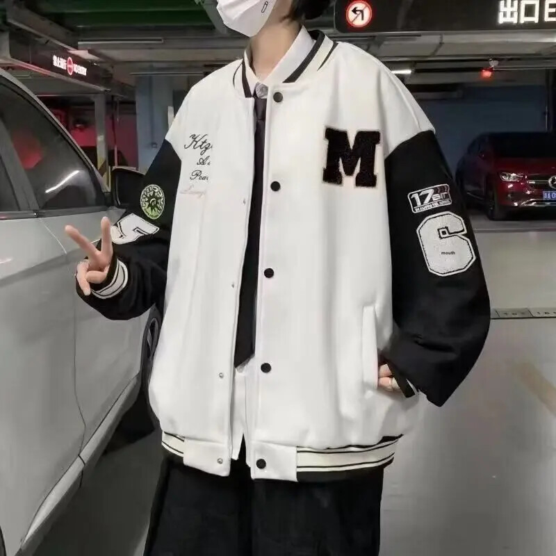 Casual printed μπουφάν μπέιζμπολ Ανδρικά ρούχα με φαρδιά εφαρμογή σε αμερικανικό στυλ Streetwear Νεανικά μοντέρνα επώνυμα ρούχα αεροπορίας