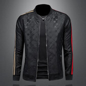 Ανδρικό μπουφάν, υψηλής ποιότητας κορεάτικο μοντέρνο εμπριμέ μπουφάν μπέιζμπολ, αθλητικό μπουφάν με φερμουάρ σε λεπτή εφαρμογή M-5XL