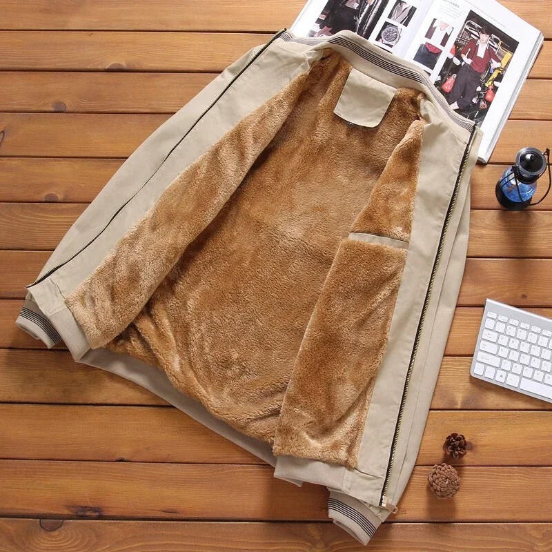 Meeste Winter Plus paksendatud tuulejakk sõjaväe pesapallivormi suur uus vabaaja ülerõivas meeste pommijope soe