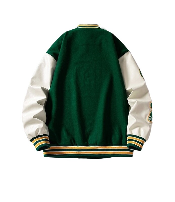 Američka bejzbol jakna za muškarce i žene, bejzbolska jakna s crvenim izvezenim flasterom, američka ležerna jakna