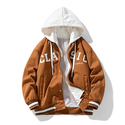 Bejzbol jakna u hongkonškom stilu za jesen 2024. Muška ležerna top zgodna široka jakna u trendu Muški i ženski stilovi