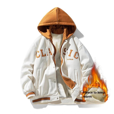 Bejzbol jakna u hongkonškom stilu za jesen 2024. Muška ležerna top zgodna široka jakna u trendu Muški i ženski stilovi