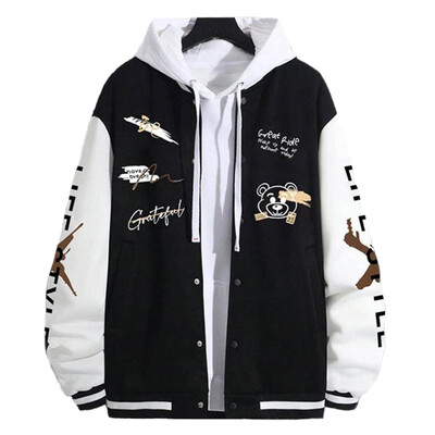 Muške jakne Kaput Proljeće Jesen Ležerna odjeća za golf dugih rukava Muška bejzbol jakna Modna vjetrovka s o-izrezom s printom Muški kaputi