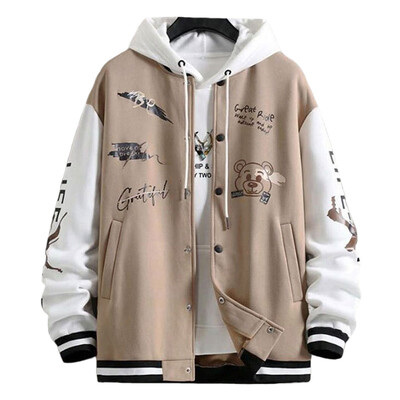 Muške jakne Kaput Proljeće Jesen Ležerna odjeća za golf dugih rukava Muška bejzbol jakna Modna vjetrovka s o-izrezom s printom Muški kaputi