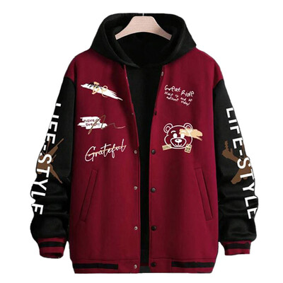 Muške jakne Kaput Proljeće Jesen Ležerna odjeća za golf dugih rukava Muška bejzbol jakna Modna vjetrovka s o-izrezom s printom Muški kaputi