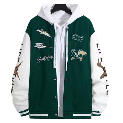 Muške jakne Kaput Proljeće Jesen Ležerna odjeća za golf dugih rukava Muška bejzbol jakna Modna vjetrovka s o-izrezom s printom Muški kaputi