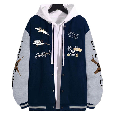 Muške jakne Kaput Proljeće Jesen Ležerna odjeća za golf dugih rukava Muška bejzbol jakna Modna vjetrovka s o-izrezom s printom Muški kaputi