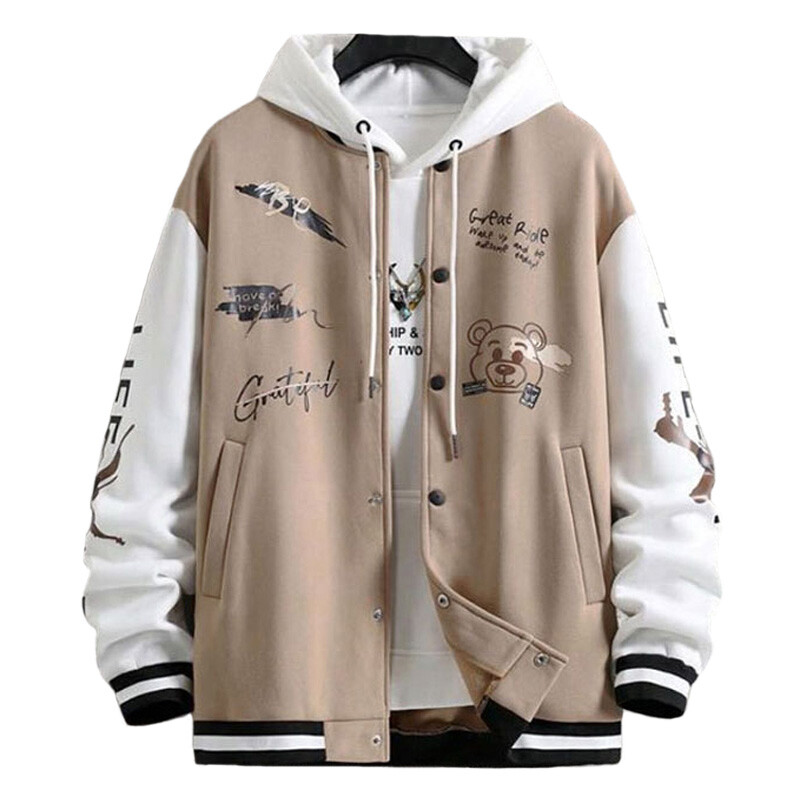 Muške jakne Kaput Proljeće Jesen Ležerna odjeća za golf dugih rukava Muška bejzbol jakna Modna vjetrovka s o-izrezom s printom Muški kaputi