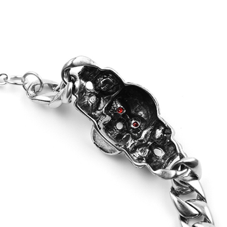 Europski i američki punk personalizirani legirani nakit dominantna muška narukvica s dragim kamenjem optočena lubanjom