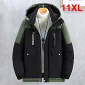 Cargo parke Muška zimska debela vjetrobranska jakna Plus veličina 10XL 11XL Modna ležerna jakna za kampiranje Kaput muške parke s kapuljačom