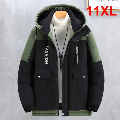 Parka Cargo Bărbați Jachetă groasă de iarnă pentru vânt Plus mărime 10XL 11XL Jachetă de camping ocazională de modă Parka cu glugă pentru bărbați