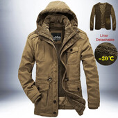 Parkas Windbreaker Outdoor Winter Jacket Ανδρικό Χοντρό Ζεστό Ανδρικό Parkas Quality Liner Cashmere Αποσπώμενο 2 σε 1 Παλτό με πολλές τσέπες