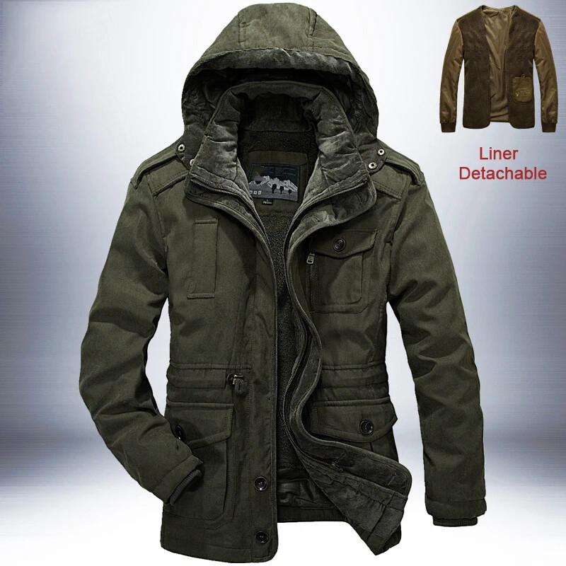 Parkas Windbreaker Outdoor Winter Jacket Ανδρικό Χοντρό Ζεστό Ανδρικό Parkas Quality Liner Cashmere Αποσπώμενο 2 σε 1 Παλτό με πολλές τσέπες