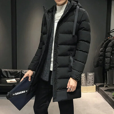 Muške ležerne zimske parke s kapuljačom Visokokvalitetne muške zelene tople parke kaputi veličina 4XL Muške duge donje jakne Zimski kaputi Chaqueta