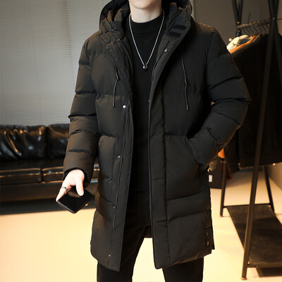 Най-високо качество, нова марка, ежедневна мода с качулка, дълги удебелени връхни дрехи, паркове, яке, мъжко зимно палто с ветровка, мъжко облекло, извънгабаритни