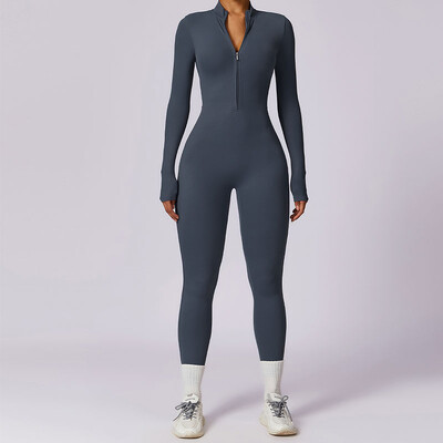 Joogakomplekt Seksikas pikkade varrukatega dressiülikond Tõmblukk Seksikas jõusaali eksklusiivne push-up istumine treeningriided Fitness Body Spordirõivad