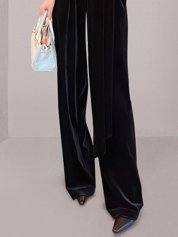 DEAT Baršunasti jednobojni ženski kombinezon s izrezom Novi modeli Visokog struka Elegantni ženski kombinezoni dugih rukava Jesen 2024. 15C471