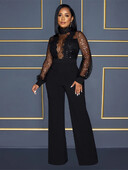 2024. Novi, jednobojni, elegantni dugi kombinezon s visokim ovratnikom i dugim rukavima za cijelo tijelo, seksi mrežasti ženski kombinezon s perspektivom na vezanje