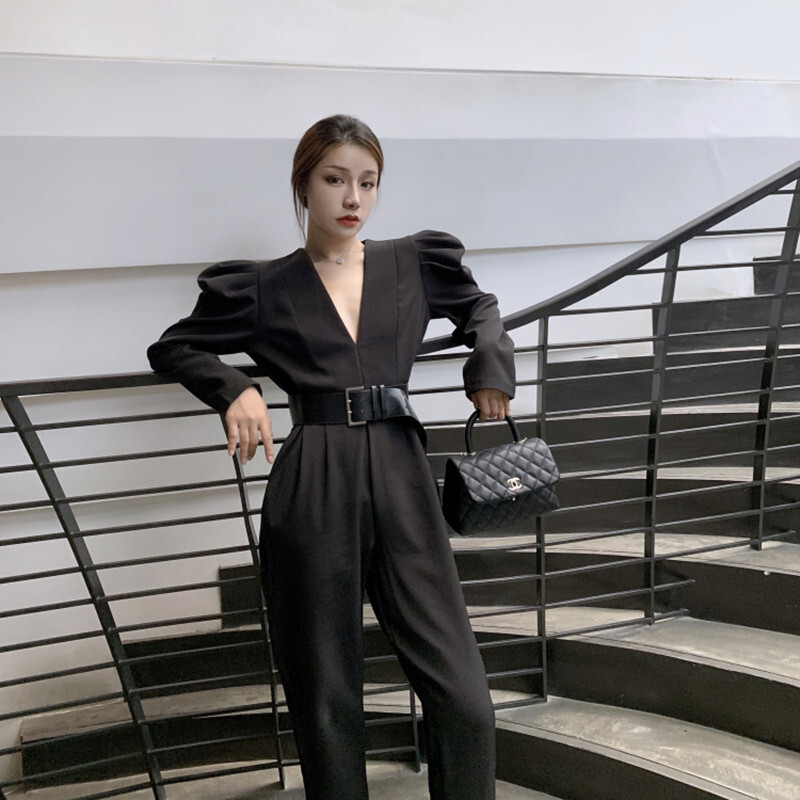 Body koos vööga Naiste püksid Elegantsed kontorinaised Korea mängukostüümid Mood Naiste Ropa Mujer Otoo vabaaja püksid