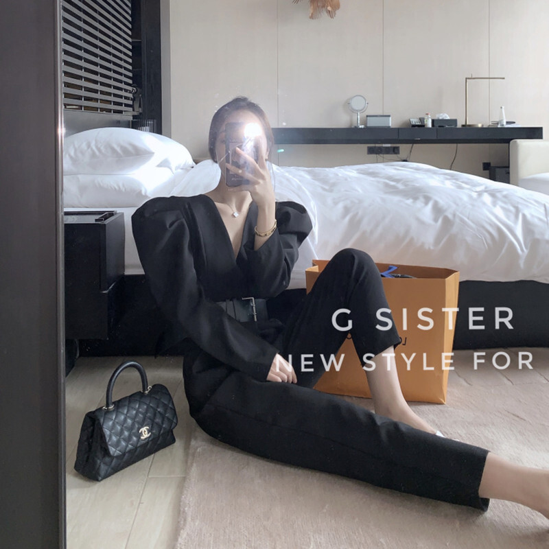 Body koos vööga Naiste püksid Elegantsed kontorinaised Korea mängukostüümid Mood Naiste Ropa Mujer Otoo vabaaja püksid