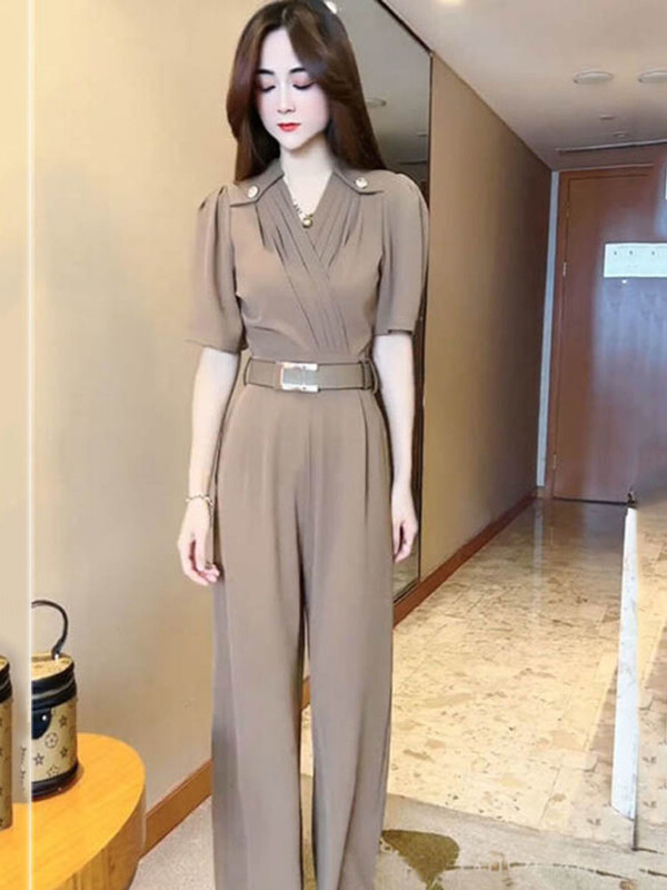 Novi dolazak 2024. Modni kombinezon za vježbanje Seksi gumbi s V-izrezom Fitness Sportski kombinezon za žene Ljetne dame Fmelae