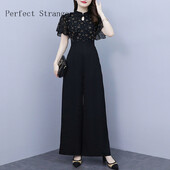 2022 Ženski High Street Party kombinezoni Modni Femme kombinezoni kratkih rukava Ženski kombinezoni Oversize Cheongsam kombinezon crni