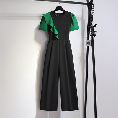 EWQ Sweet Style Chic Jumpsuit naiste volangid Patchwork Patchwork sirge kõrge vöökohaga naiste kombinesoonid Sügis 2023 Uus 27SN2786