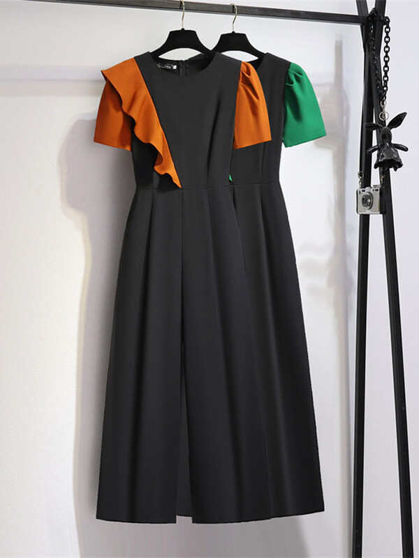 EWQ Sweet Style Chic Jumpsuit naiste volangid Patchwork Patchwork sirge kõrge vöökohaga naiste kombinesoonid Sügis 2023 Uus 27SN2786