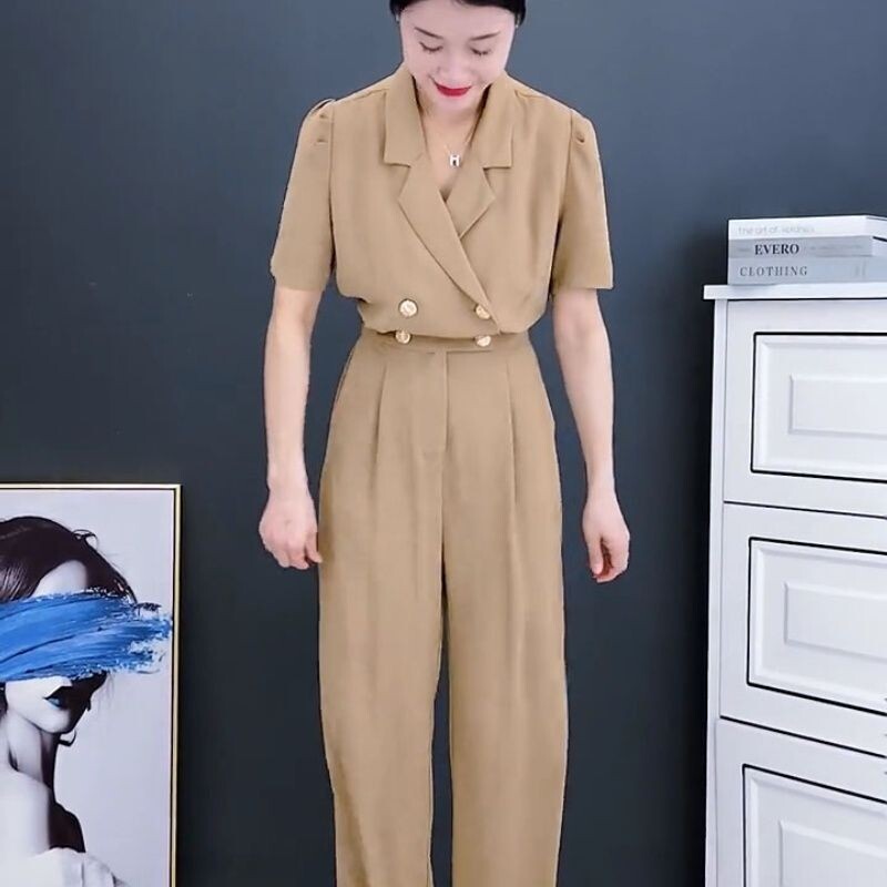 Ženski modni jednodijelni kombinezon Ljeto 2024. Nove hlače širokih nogavica Elegantni ženski kombinezoni za veće veličine